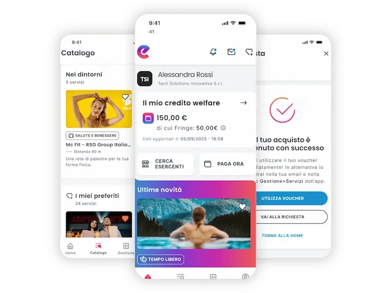 Interfaccia della piattaforma welfare aziendale Epassi: dashboard intuitiva per la gestione dei benefit e dei dipendenti